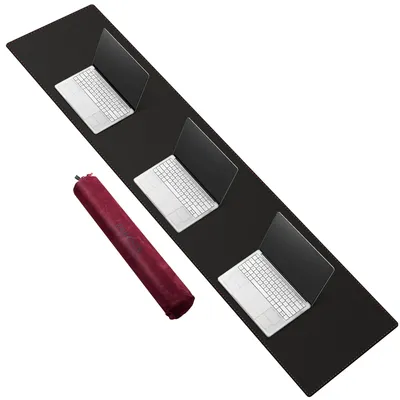 Image de Tapis de bureau en cuir PU, dimensions 200 x 40 cm - Protection imperméable pour bureau