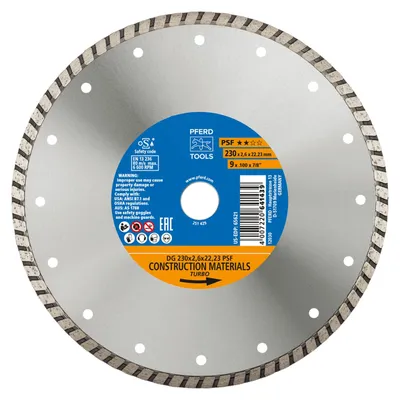 Image de PFERD Disque à tronçonner diamanté Ø 230 mm Alésage 22,23 mm - 68023222