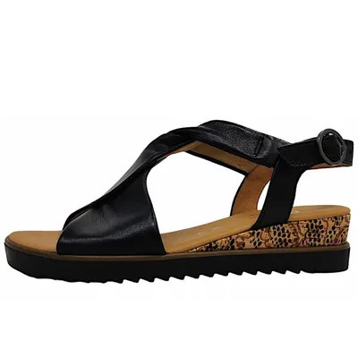 Image de Gabor Comfort : Sandales pour femmes, couleur noire, style décontracté