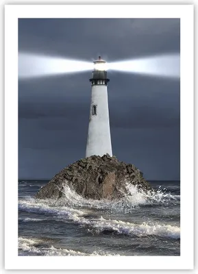 Produktbild von Poster - Poster ohne Rahmen - Leuchtturm Meer - 50x70 cm - Wand Bild - Wanddeko - Wandbilder - Kunstposter - Wandposter - Bilder - Kunstdruck - Wanddekoration - Wandbild - P2XPA50x70-3550