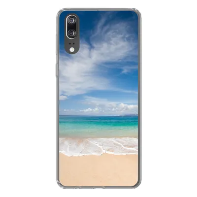 Produktbild von MuchoWow® Handyhülle Schutzhülle Hülle für Huawei P20 Ein tropischer Strand auf Hawaii, an dem die Wellen an Land gespült werden Silikon Softcase Handy Hülle - Hardcover