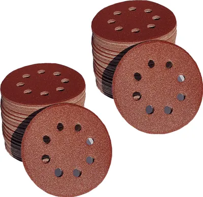 Produktbild von 25 Stück Klett Schleifscheiben Ø125mm Körnung P60 Schleifblätter mit 8 Loch Exzenter Trockenbauschleifer Haftscheiben BOHRFUX