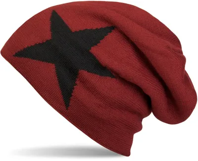 Produktbild von styleBREAKER warme klassische Strick Beanie Mütze mit Stern und sehr weichem Innenfutter, Uni 04024026
