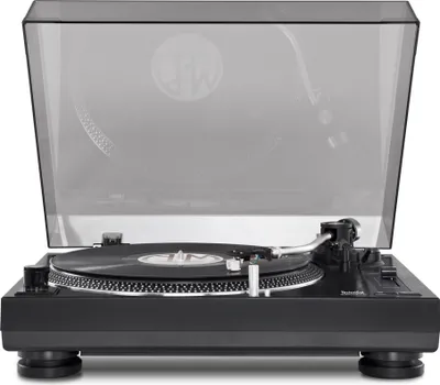 Zdjęcie produktu dla TechniSat TechniPlayer LP 300, Gramofon z napędem bezpośrednim, Czarny, Srebrny, 45 RPM, 0,25%, 450 mm, 350 mm