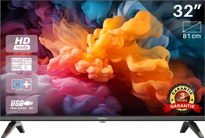 Produktbild von TeeView 32 Zoll HD LED TV | 3x HDMI, 2x USB | Integrierter USB Mediaplayer | Frameless Design | In Eindhoven Montiert | TV32QHA-EU