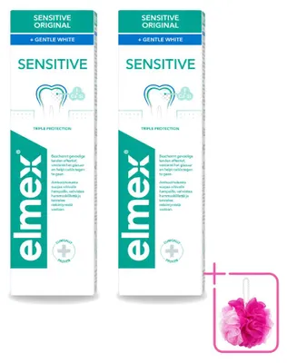 Zdjęcie produktu dla 2 sztuki pasty do zębów Elmex Gentle White - potrójna ochrona - 75 ml - zestaw ekonomiczny