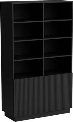 Produktbild von Dmora Bücherregal Miniato 172x40x100h cm Schwarz, ein Regal, 2 Türen