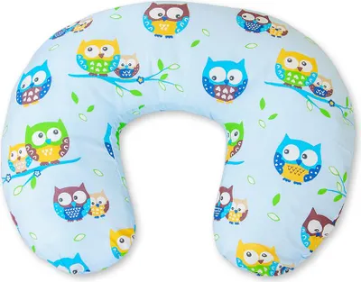 Produktbild von Abnehmbares Sitzsack-Stillkissen - Eulen auf Blau