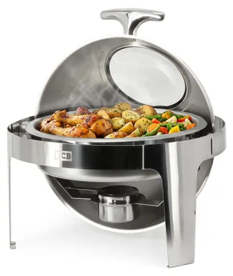 Produktbild von HCB Runder Chafing Dish - Rolltop - 6 Liter - Schauglas - Edelstahl - 3482
