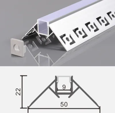 Produktbild von 2m LED Alu Profil Unterputz Rigips Trockenbau Schiene mit Milchglas Abdeckung Kanal System für LED-Streifen Profil R