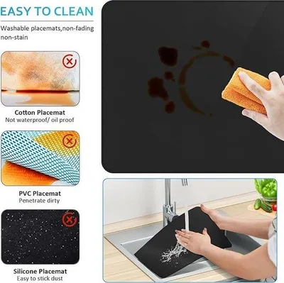 Produktbild von Famanu Platzmatte Wasserdicht 6er Set - Lederlook, Doppelseitig