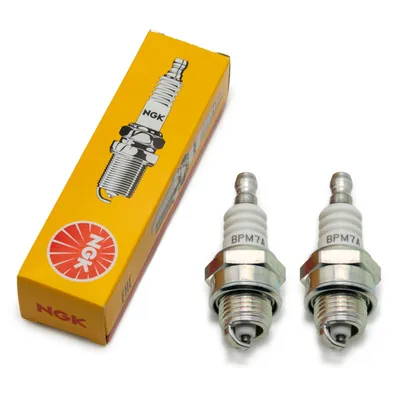 Image de Jeu de bougies d'allumage NGK 2x BPM7A Bougie d'allumage, écart entre les électrodes 0,75mm, valeur thermique 7, 3201 / 4502 / 7321 pour débroussailleuses Débroussailleuses Tronçonneuses à chaîne