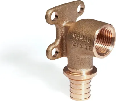 Produktbild von REHAU Wandwinkel, RAUTITAN RX+ 16, Rp 1/2, mit quadratischer Wandscheibe, 1 Stk.