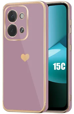 Image de Coque pour Xiaomi Redmi 15C 4G/5G, Silicone avec Motif Cœur Protection Antichoc Slim Violet