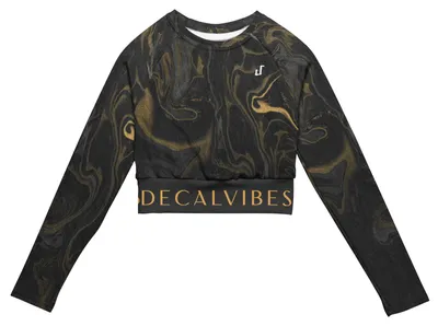 Produktbild von DECALVIBES Crop Top mit langen Ärmeln Ultimate Liquid Color Gold & Black - XL