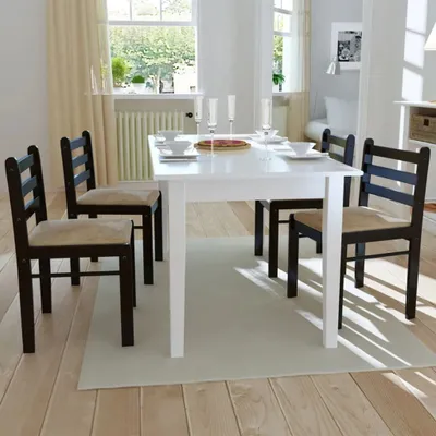 Produktbild von Esszimmerstühle 4 Stk. Braun Gummibaum Massivholz und Samt , Esszimmerstühle Design 2024