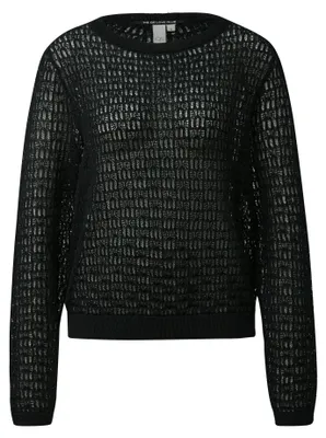 Produktbild von s.Oliver Strickpullover mit Ajourmuster, Rundhalsausschnitt und Langarm