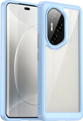 Produktbild von Schutzhülle für Honor 300 Pro Klar Rückseite Stoßfeste TPU Silikon Bumper Hülle Blau