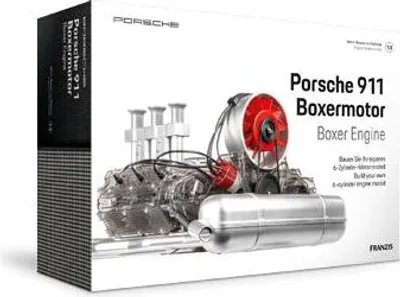 Productafbeelding van FRANZIS 67224 - Porsche 911 Boxermotor. Bouwdoos met 200 onderdelen, transparant functioneel model, met bewegende krukas, zuigers en kleppen, inclusief een uitgebreid handboek