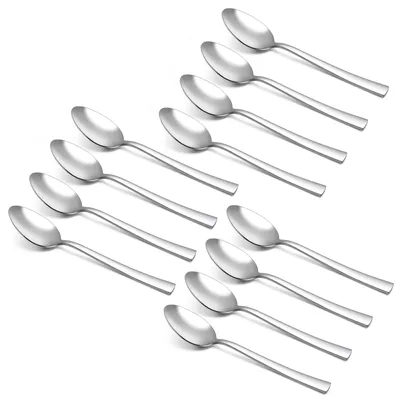 Produktbild von Edelstahl Kaffeelöffel - Mit quadratischem Griff - 12er Set - 13,6 cm
