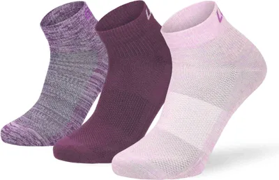 Image de Chaussettes techniques Lenz Performance, modèle Quarter, couleur violet/rose, taille 35-38