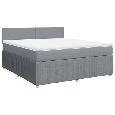 Produktbild von vidaXL Boxspringbett mit Matratze Hellgrau 180x200 cm Stoff
