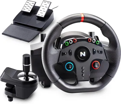 Zdjęcie produktu dla NIEKOMPLETNY Kierownica gamingowa 270° PC PS4 Xbox Switch z pedałami