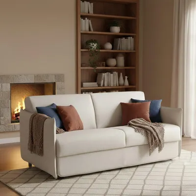 Immagine prodotto di Trissino - Divano Letto 2 Posti, 180x95 cm Beige, Sfoderabile Italy