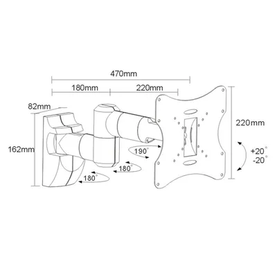 Image de Maclean TV Holder Wall LED LCD Plasma 23-42" MC-503A 30 kg