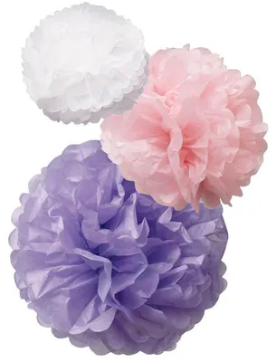 Produktbild von Pompom Set rosa / flieder / weiß 3 tlg.