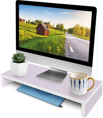 Produktbild von Azomor® Ergonomische und Platzsparende Monitorständer für den Schreibtisch in Weiß