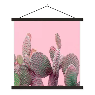 Produktbild von MuchoWow® Textilposter Kaktus - Pflanzen - Sommer 90x90 cm mit schwarzem Rahmen - Magnetisches