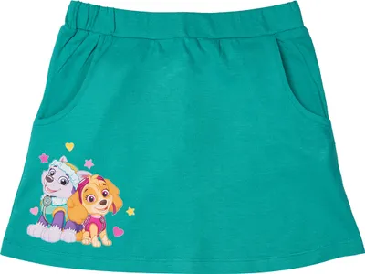 Produktbild von Paw Patrol Rock für Mädchen - Skye & Everest kurz Röckchen Kleidchen Kleid Türkis 122-128