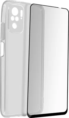 Produktbild von Avizar, Silikon-Hülle Redmi Note 10s/10/Poco M5s mit 9H Glas, Transparent