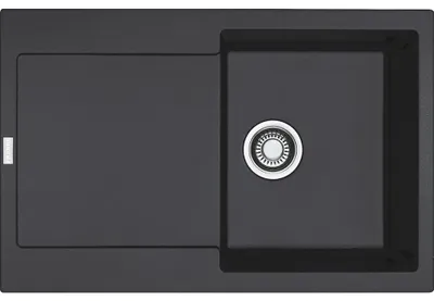 Zdjęcie produktu dla Franke Maris zlewozmywak do zabudowy Fragranit MRG 611-78 Onyx stal szlachetna z przyciskiem od 45 cm 114.0477.485