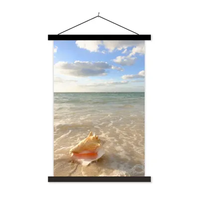Produktbild von MuchoWow® Textilposter Muschel - Meer - Himmel 120x180 cm mit schwarzem Rahmen - Fotos