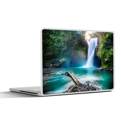 Produktbild von MuchoWow® Laptop Aufkleber Sticker Cover Wasserfall - Steine - Landschaft - Pflanzen - Wasser 31x22.5 cm - Laptop-Deko