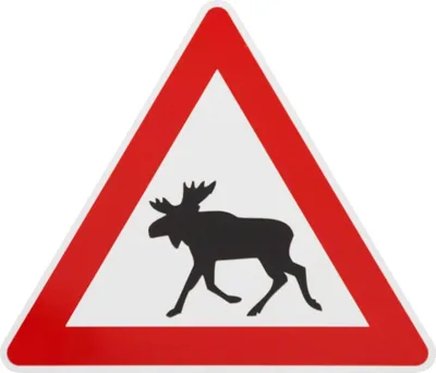 Produktbild von ORIGINAL Verkehrszeichen Nr. 101 m. Sonder-Symbol.  Elch SL 630 mm Hinweisschild Verkehrsschild RAL-Gütezeichen Verkehrsschilder Schilder Straßenschild Straßenzeichen Hinweiszeichen Straßenschilder
