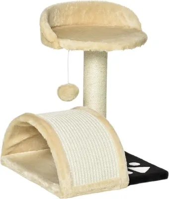 Immagine prodotto di Fortuna Lai Tiragraffi per gatti con palline Tiragraffi per gatti con pali in corda di sisal Beige 35,5 x 37 x 46 cm