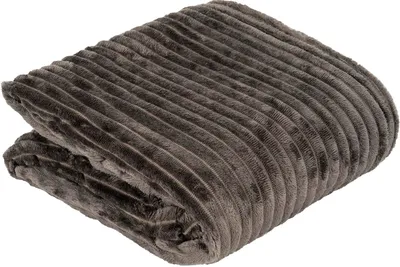 Produktbild von Flanell Mikrofaserdecke Kuscheldecke Decke Bettüberwurf Streifen, Größe: 150x200 cm, Farbe: Dunkelgrau