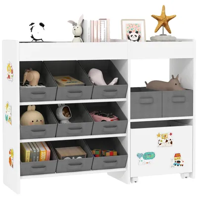 Image de Rangement pour enfants, rangement à plusieurs compartiments, montage facile, blanc