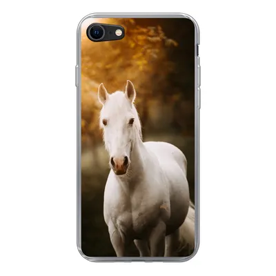 Produktbild von MuchoWow® Handyhülle Schutzhülle Hülle für iPhone 7 Pferd - Licht - Sonne Silikon Softcase Handy Hülle - Kartenhalter