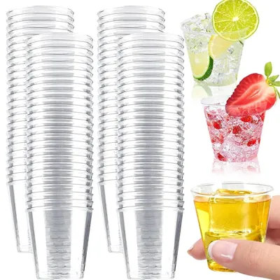 100 Plastik-Schnapsgläser 30 ml transparent für Partys