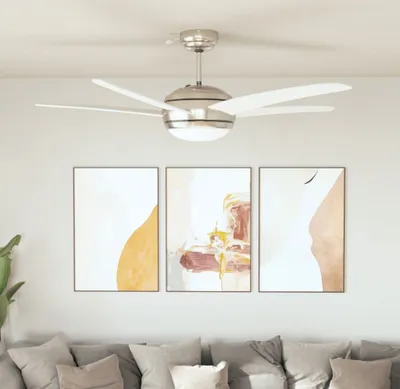 Obrázok produktu pre vidaXL Dekoratívny stropný ventilátor so žiarovkou 128 cm biely