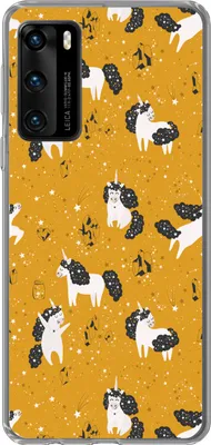Produktbild von MuchoWow® Handyhülle Schutzhülle Hülle für Telefoonhoesje Huawei P40 Mädchen - Einhorn - Sterne - Muster - Mädchen - Kinder - Kinder - Kind Silikon Softcase Handy Hülle - Handytasche