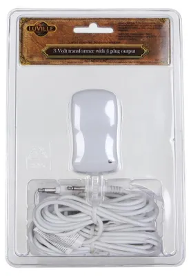Productafbeelding van Kerstdorp verlichting adapter met vier koppelingen 3 volt 6,9x3,9x4,9 cm Luville