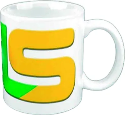 Produktbild von JLS - Kaffeebecher, Logo, Steingut RO13177 (Einheitsgröße) (Weiß/Gelb/Grün)