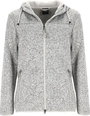 Produktbild von Blue Wave Damen Fleecejacke Meike mit Kapuze - Strickfleece-Jacke mit Teddy-Futter in Grau Größe 46