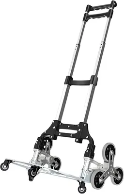 Productafbeelding van Opvouwbare steigertrolley met 4 wielen – Aluminium boodschappentrolley, draagvermogen 68 kg – zwart
