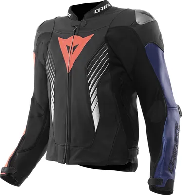 Immagine prodotto di Giacca da moto in pelle Dainese Super Speed 5, nera/blu/rossa, taglia 52
